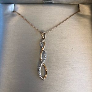 Zales silver and gold diamond necklace, NWOT